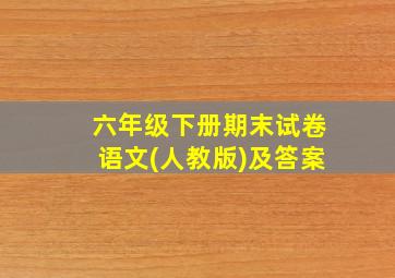 六年级下册期末试卷语文(人教版)及答案