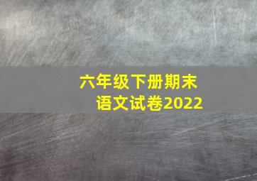 六年级下册期末语文试卷2022