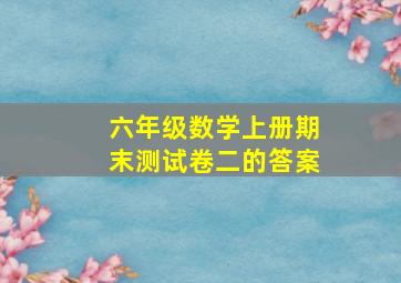 六年级数学上册期末测试卷二的答案