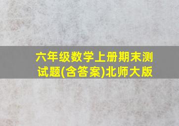 六年级数学上册期末测试题(含答案)北师大版