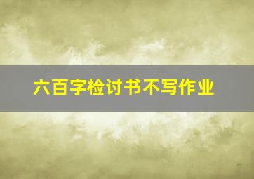 六百字检讨书不写作业