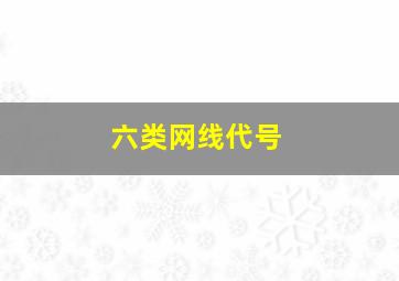 六类网线代号