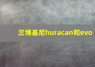 兰博基尼huracan和evo