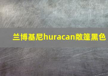 兰博基尼huracan敞篷黑色