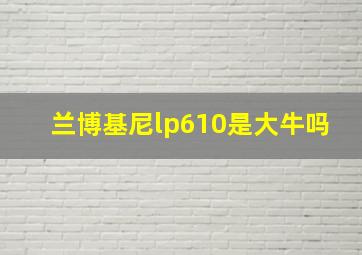 兰博基尼lp610是大牛吗