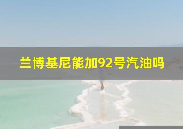 兰博基尼能加92号汽油吗