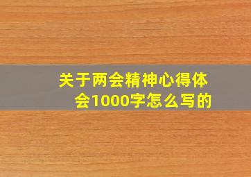 关于两会精神心得体会1000字怎么写的