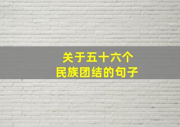 关于五十六个民族团结的句子