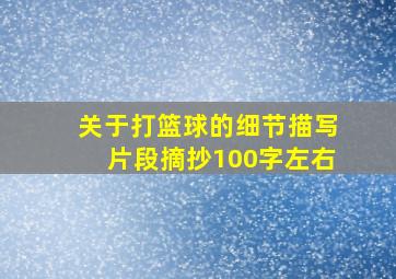 关于打篮球的细节描写片段摘抄100字左右