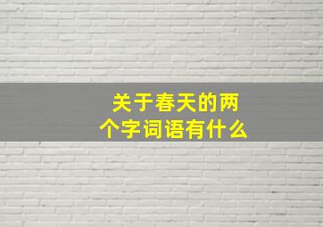 关于春天的两个字词语有什么