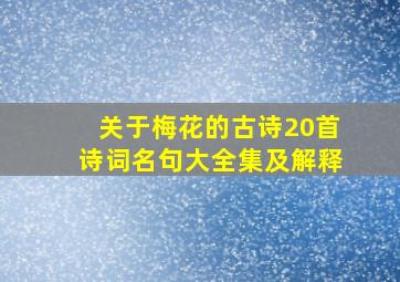 关于梅花的古诗20首诗词名句大全集及解释