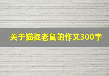 关于猫捉老鼠的作文300字