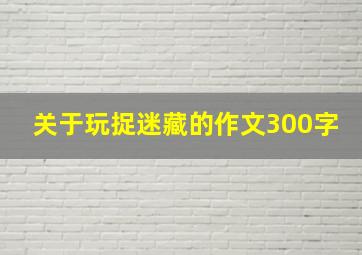 关于玩捉迷藏的作文300字