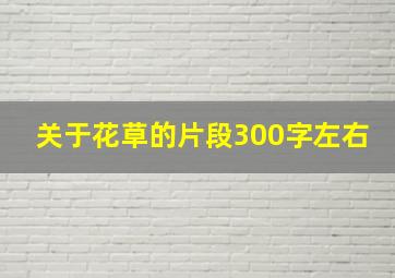 关于花草的片段300字左右