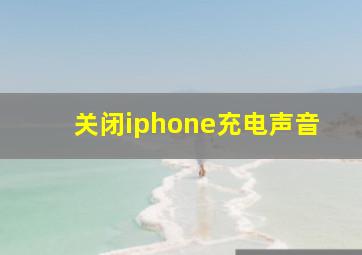 关闭iphone充电声音