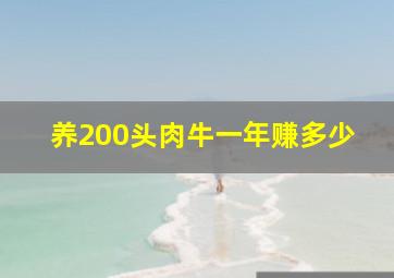 养200头肉牛一年赚多少