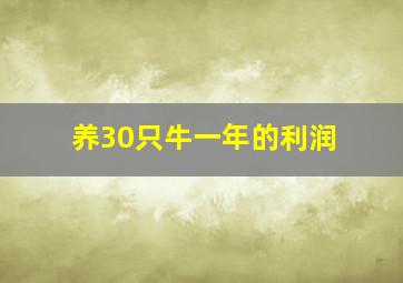 养30只牛一年的利润