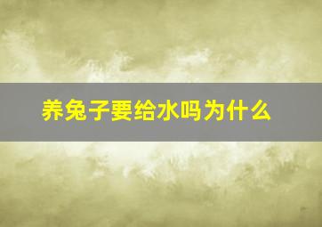 养兔子要给水吗为什么