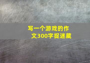 写一个游戏的作文300字捉迷藏