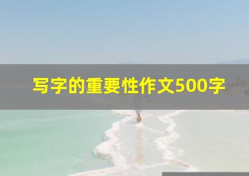 写字的重要性作文500字