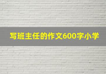 写班主任的作文600字小学