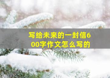 写给未来的一封信600字作文怎么写的