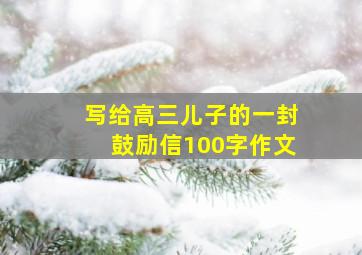 写给高三儿子的一封鼓励信100字作文