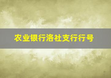 农业银行洛社支行行号