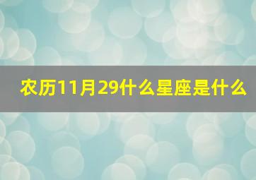 农历11月29什么星座是什么