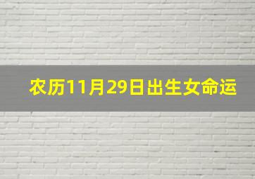 农历11月29日出生女命运