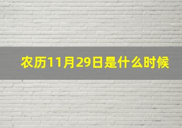 农历11月29日是什么时候