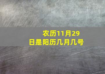 农历11月29日是阳历几月几号