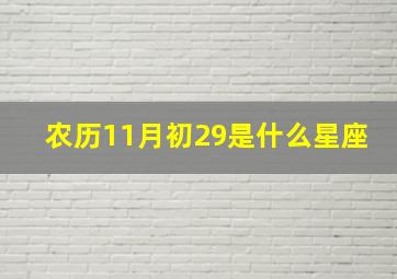 农历11月初29是什么星座