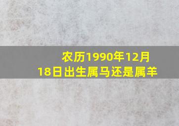 农历1990年12月18日出生属马还是属羊