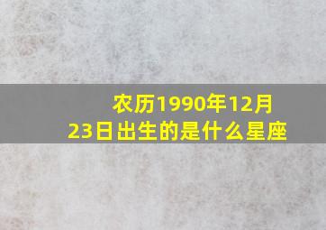 农历1990年12月23日出生的是什么星座