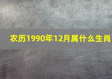 农历1990年12月属什么生肖