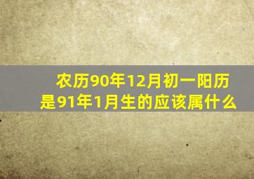 农历90年12月初一阳历是91年1月生的应该属什么