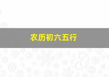 农历初六五行