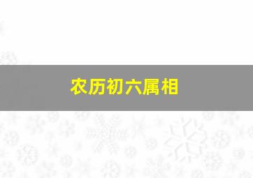 农历初六属相