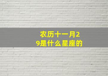 农历十一月29是什么星座的