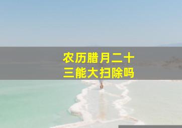 农历腊月二十三能大扫除吗