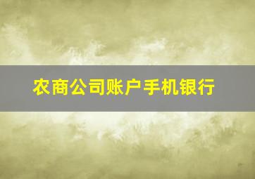 农商公司账户手机银行