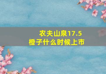 农夫山泉17.5橙子什么时候上市