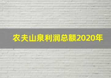 农夫山泉利润总额2020年