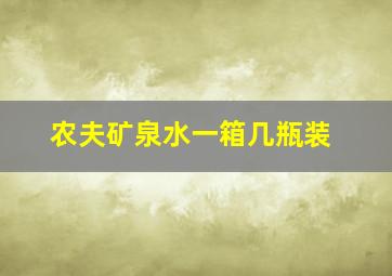 农夫矿泉水一箱几瓶装