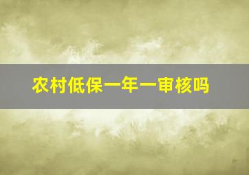 农村低保一年一审核吗