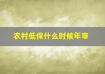 农村低保什么时候年审