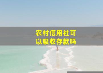 农村信用社可以吸收存款吗