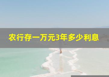 农行存一万元3年多少利息