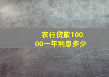 农行贷款10000一年利息多少